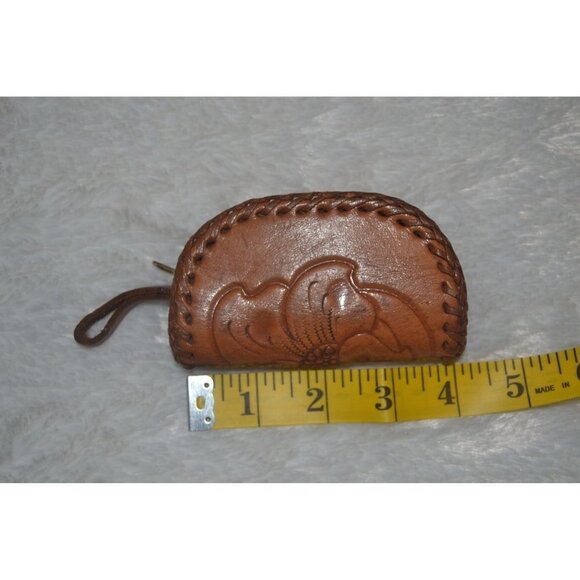 Clifton's Hand Tooled Brown Leather Coin Purse - Picture 4 of 5